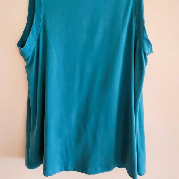 Time and Tru Sleeveless Top with Knot Front, Teal, Sz M (8-10) - Picture 3 of 5